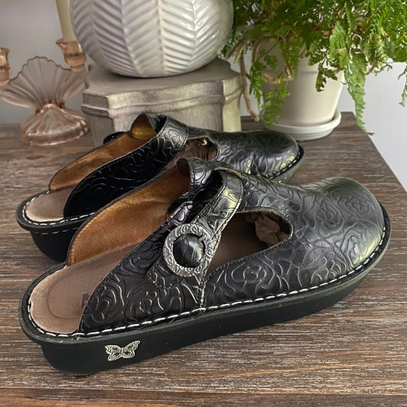 Alegria Shoes - Alegria Classic Leather Slip On Mules Clogs Shoes Womens 42 US 11.5-12 Black